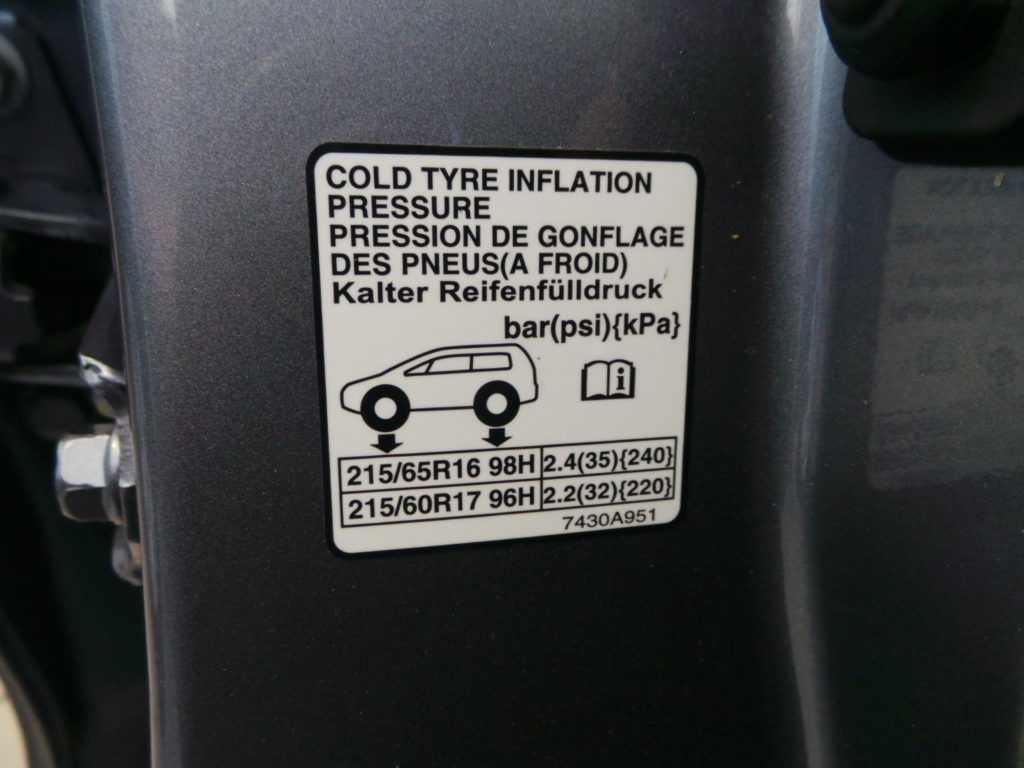 Cold tyre sign