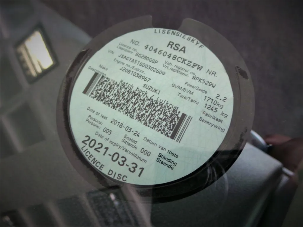 License disk